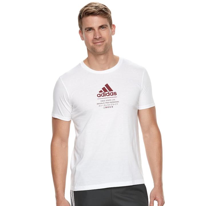 Men's Adidas Logo Tee, Size: Medium, White