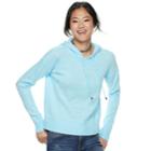Juniors' So&reg; Drop Shoulder Sweater Hoodie, Teens, Size: Xl, Med Blue