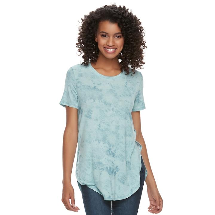 Juniors' Mudd&reg; Shirttail Short Sleeve Tee, Teens, Size: Large, Med Blue