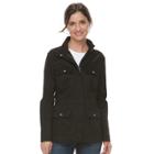 Women's Croft & Barrow&reg; Elastic Waist Utility Jacket, Size: Large, Black