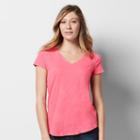 Women's Sonoma Goods For Life&trade; Slubbed V-neck Tee, Size: Large, Med Pink
