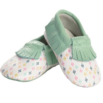 Itzy Ritzy Baby Girl Moc Happens Diamond Rain Moccasins, Size: 6-12months, Multicolor