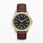 Men's Faux Leather Watch, Size: Xl, Brown