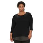 Plus Size Design 365 Stud Collar Shirt, Women's, Size: 3xl, Black