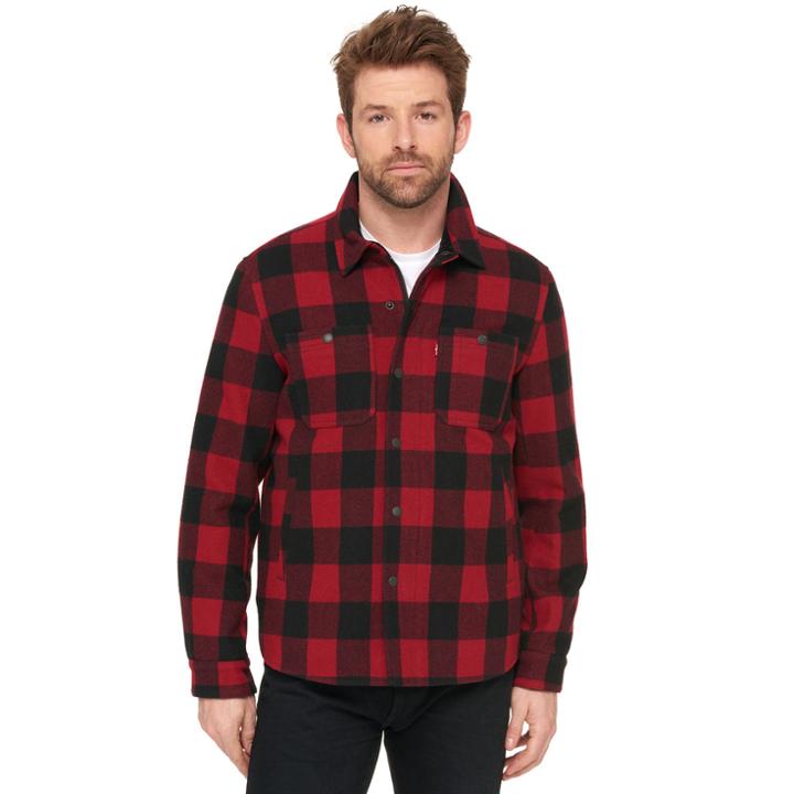 Men's Levi's&reg; Wool Shirt Jacket, Size: Xl, Buffalo Plaid