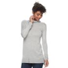 Women's Apt. 9&reg; Textured Hem Turtleneck Sweater, Size: Medium, Med Grey