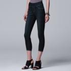 Petite Simply Vera Vera Wang Pull-on Capri Jeggings, Women's, Size: 16 Petite, Dark Blue