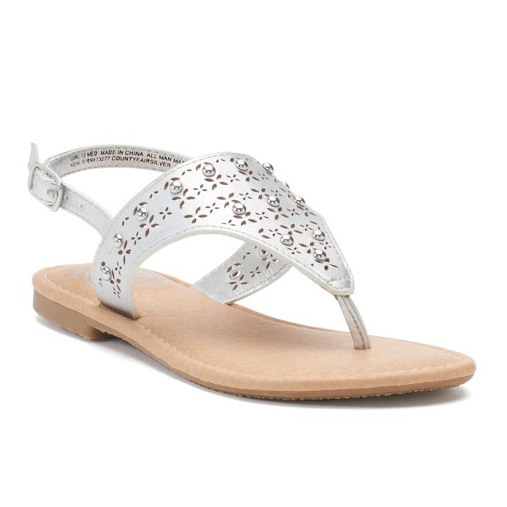 So&reg; Chop Out Girl's Sandals, Size: 2, Light Grey