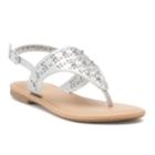 So&reg; Chop Out Girl's Sandals, Size: 2, Light Grey