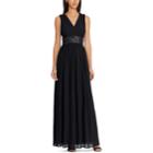 Women's Chaps Sequined Fit & Flare Evening Gown, Size: 18, Black