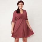 Plus Size Lc Lauren Conrad Print Fit & Flare Dress, Women's, Size: 1xl, Dark Red