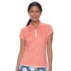 Women's Pebble Beach Embossed Jersey Zip Polo, Size: Xl, Dark Pink