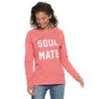 Juniors' Soul Mate, Heartbreaker Raglan Reversible Top, Teens, Size: Xs, Orange