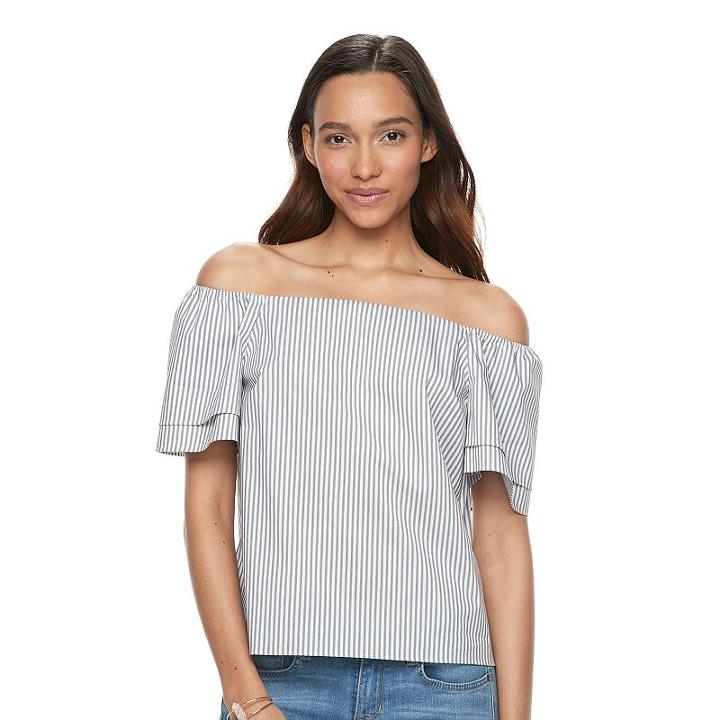 Women's Apt. 9® Off-the-shoulder Top, Size: Xl, Grey