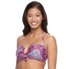 Women's Aqua Couture Paisley Halter Bikini Top, Size: Medium, Drk Purple