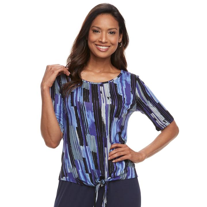 Women's Dana Buchman Tie-front Top, Size: Xs, Purple