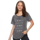 Juniors' Grayson Threads Night Is Young Moon Cycle Graphic Top, Teens, Size: Xl, Grey (charcoal)