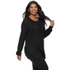 Juniors' Plus Size So&reg; Lace-up Tunic Sweater, Teens, Size: 2xl, Black