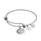 Love This Life Marcasite I Love You To The Moon And Back Charm Bangle Bracelet, Women's, Grey