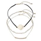 Mudd&reg; Simulated Pearl, Filigree & Curved Bar Choker Necklace Set, Girl's, Black