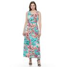 Plus Size Suite 7 Floral Watercolor Ruched Maxi Dress, Women's, Size: 22 W, Ovrfl Oth