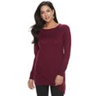 Petite Apt. 9&reg; Asymmetrical Tunic Sweater, Women's, Size: Xl Petite, Drk Purple