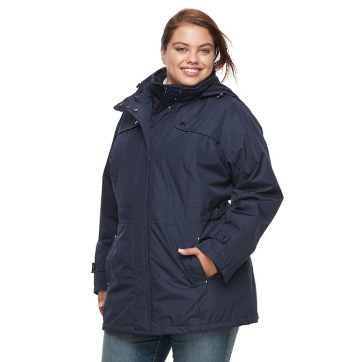 Plus Size D.e.t.a.i.l.s Anorak Jacket, Women's, Size: 2xl, Blue