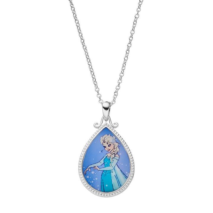 Disney's Frozen Kids' Silver-plated Elsa Teardrop Pendant, Girl's, Multicolor