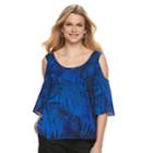 Women's Apt. 9 Cold-shoulder Strappy Top, Size: Xxl, Blue