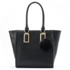 Apt. 9&reg; Riley Pom-pom Tote, Women's, Black