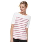 Women's Croft & Barrow&reg; Squareneck Tie-shoulder Top, Size: Xl, Med Red