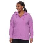 Plus Size Tek Gear&reg; Dry Tek Zip-front Hoodie, Women's, Size: 3xl, Med Purple