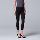 Simply Vera Vera Wang Keyhole Ring Skimmer Stretch Leggings, Women's, Size: Large, Black