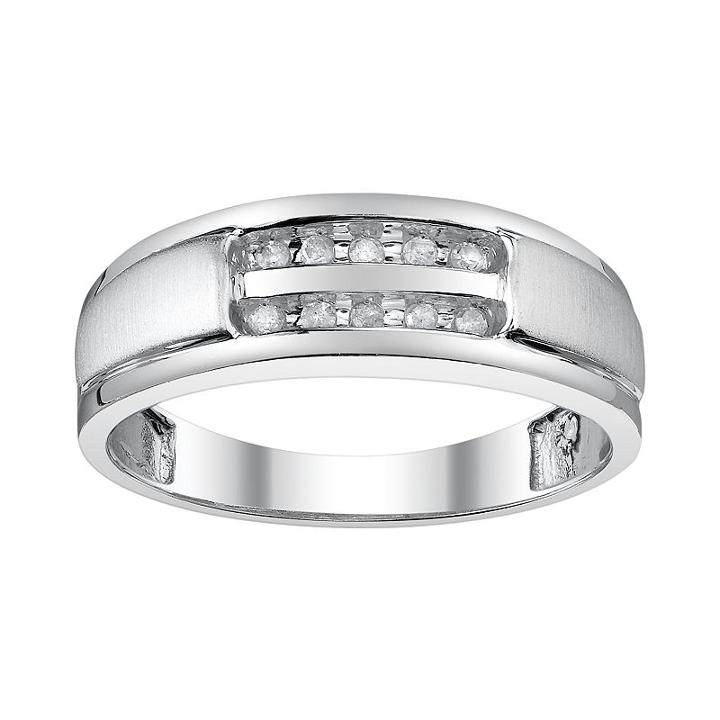 Platina 4 1/10-ct. T.w. Diamond Wedding Band - Men, Size: 11, White