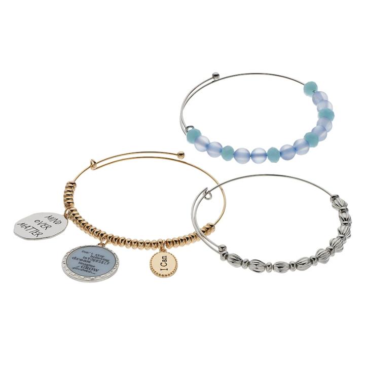Mind Over Matter Bangle Bracelet Set, Women's, Blue