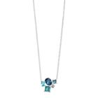 Brilliance Cluster Necklace With Swarovski Crystals, Women's, Blue