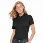 Women's Apt. 9&reg; Ribbed Mockneck Bodysuit, Size: Xl, Black