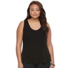Juniors' Plus Size Candie's&reg; Ribbed Ladder Back Tank, Girl's, Size: 1xl, Black