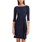 Women's Chaps Knot-front Ruffle Sheath Dress, Size: Small, Blue