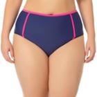 Juniors' Plus Size In Mocean Tummy-slimmer High-waisted Bikini Bottoms, Size: 2xl, Blue (navy)