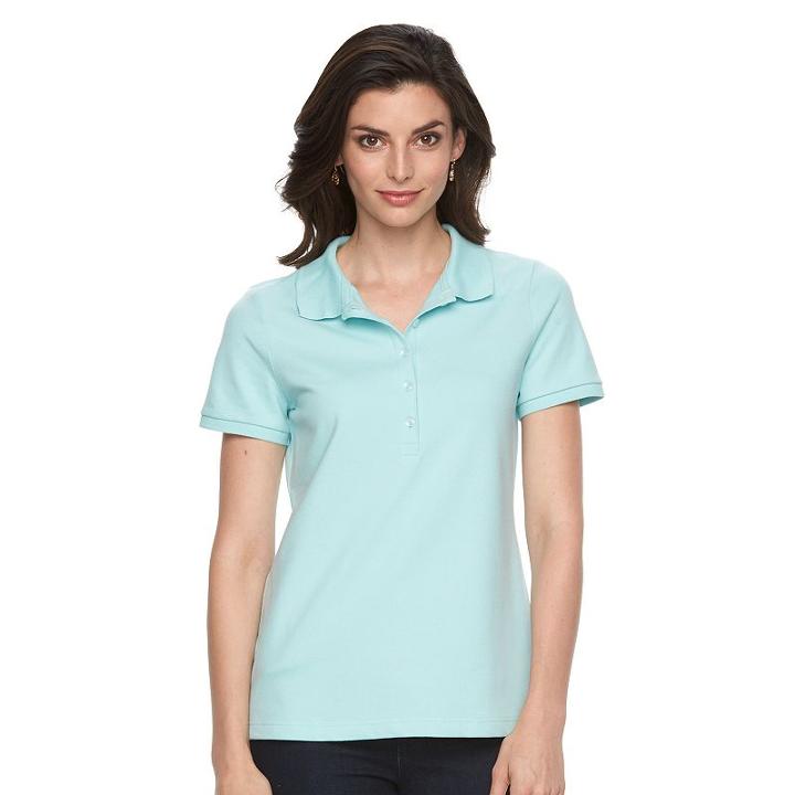 Women's Croft & Barrow&reg; Classic Solid Polo, Size: Xl, Brt Blue