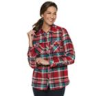Women's Croft & Barrow&reg; Classic Soft Shirt, Size: Xl, Med Red