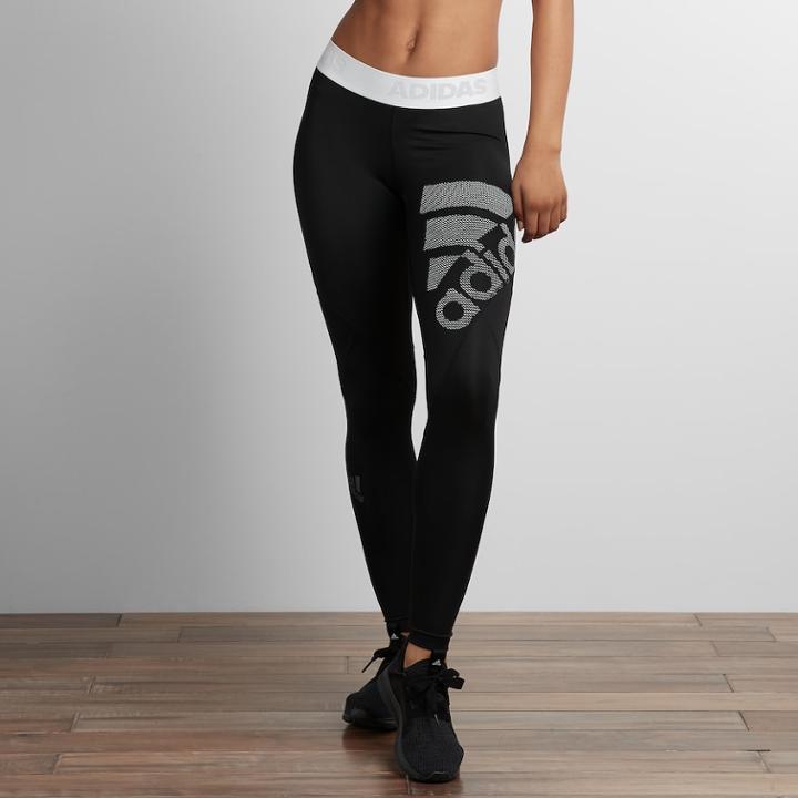 Women's Adidas Alphaskin Sport Mid-rise Long Leggings, Size: Xs, Black