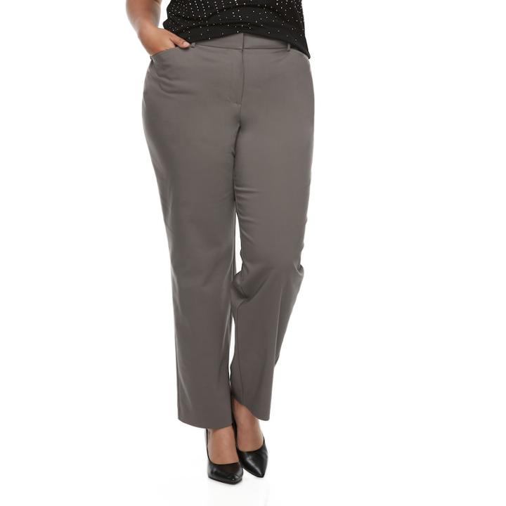 Plus Size Apt. 9&reg; Torie Curvy Straight-leg Pants, Women's, Size: 18 W, Grey