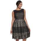 Plus Size Chaya Lace Fit & Flare Dress, Women's, Size: 22 W, Grey (charcoal)
