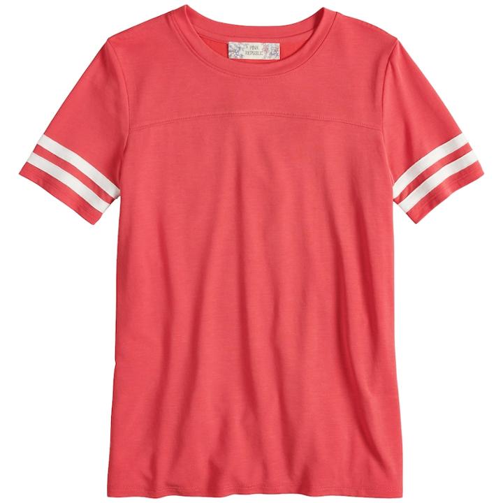 Girls Plus Size Pink Republic Crewneck Varsity Tee, Size: Xl Plus, Med Orange