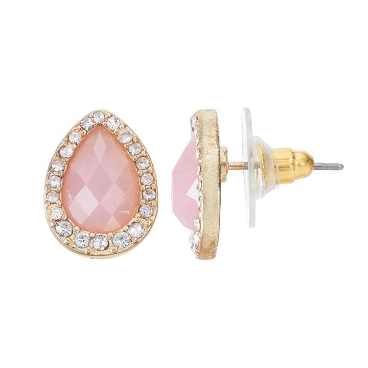 Lc Lauren Conrad Pink Halo Teardrop Stud Earrings, Women's