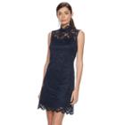 Women's Hope & Harlow Sleeveless Floral Eyelet Keyhole Dress, Size: 2, Blue Other