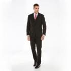 Big & Tall Savile Row Striped Black Suit Jacket, Men's, Size: 50 - Regular