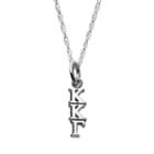 Kappa Kappa Gamma, Logoart Sterling Silver Sorority Pendant Necklace, Women's, Size: 18, Grey